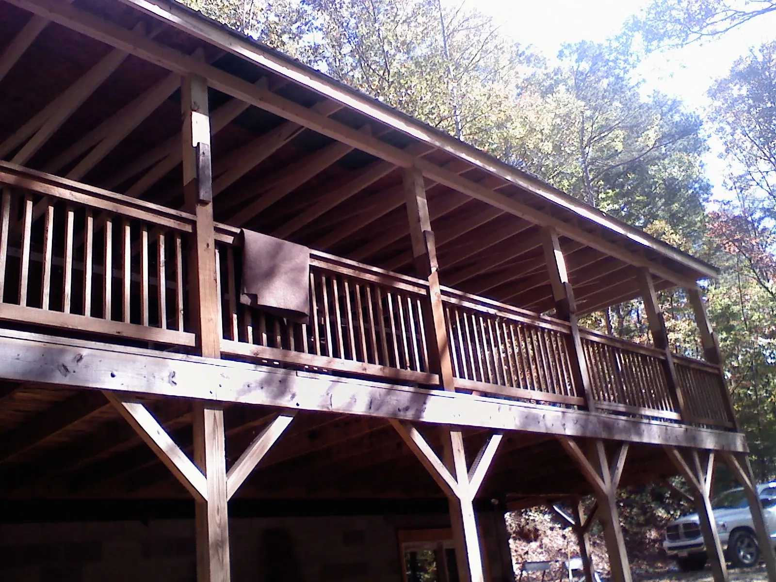 Timber framing under a new elevated porch and deck — Roof Leak Repair in Saddle Brook by Roofing Brothers